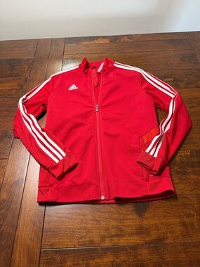 adidas Red Sports Jacket with White Logo